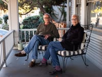 Stockton residents Julie and Jim Schardt, subscribe to the electronic edition of Stockton's newspaper, "The Record," pictured Thursday, Nov. 19, 2020.