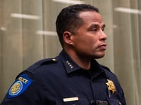 Sacramento Police Chief Daniel Hahn waits in the back of city council chambers for his turn to speak, March 5, 2019.