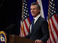 Gov. Gavin Newsom gives his annual State of the State address on Tuesday, March 8, 2022.