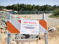 A sign warns visitors of Sunrise Recreation Area Wednesday, May 17, 2023.