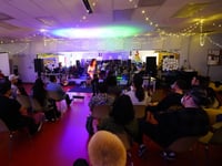 A live performance is held at the Library of MusicLandria, near Southside Park in Sacramento.