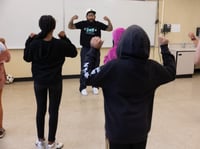 Teaching artist Alex Almaraz teaches hip-hop dance to a class at Ethel Phillips Elementary School in Sacramento, Calif., on Friday, May 26, 2023.