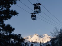 The gondola at Palisades Tahoe is pictured on Jan, 7. 2024, after a storm system brought heavy snow to the Sierra.