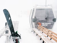The gondola at Palisades Tahoe is pictured on Jan, 6. 2024 during a storm system that brought heavy snow to the Sierra.