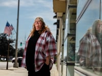 Inland Empire Amazon Workers United founder Sara Fee in front of the Warehouse Worker Resource Center in Ontario on Feb. 13, 2024.