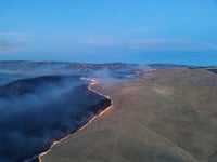 The Corral Fire burns near Tracy on June 2, 2024.