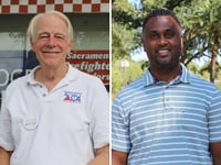 Left: Roger Dickinson, Sacramento City Council District 2 candidate on Aug. 24, 2024. Right: Stephen Walton, Sacramento City Council District 2 candidate on Aug. 29, 2024.