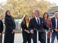 Mayor Darrell Steinberg speaks about plans to revitalize Old Sacramento Waterfront at a press conference on Thursday, Nov. 14, 2024.
