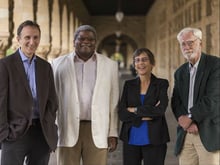Philosophy Talk hosts Josh Landy, Ken Taylor, Debra Satz and John Perry