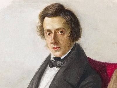 Frédéric Chopin at 25 (1835) by his fiancée Maria Wodzińska