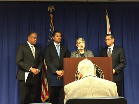 UC President Janet Napolitano speaks at a news conference in Sacramento on Wednesday, January 17, 2018.