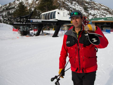 Will Paden, ski patrol director for Squaw Valley, coordinates avalanche control efforts at the resort.