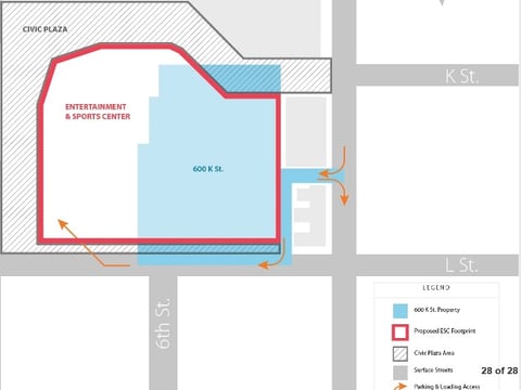 The area in blue is owned by Cal PERS.  The City of Sacramento says its offer was refused and ensuing negotiations failed to yield a purchase price agreeable to both parties.