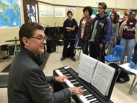 Stagg Teacher Mark Swope with Stagg High choir.
