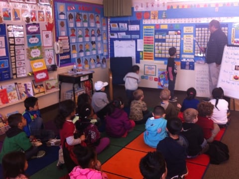 Students in a transitional kindergarten class at H.W. Harkness Elementary School in Sacramento.