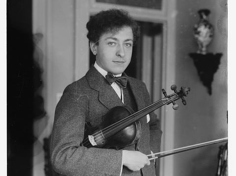 Violinist Jascha Heifetz in 1917, the year he made his American debut at Carnegie Hall.