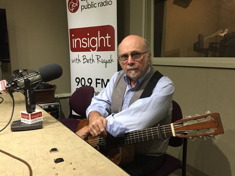 Slide guitarist Roy Rogers performs in the Insight studio ahead of his show at the Sofia Friday night.