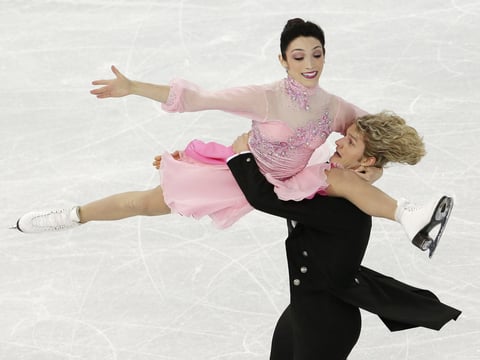 Meryl Davis and Charlie White of the United States compete in the team ice dance short dance figure skating competition at Sochi on Saturday.