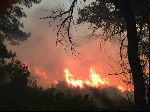The Boot fire burning in Walker Canyon on Wednesday, Sept. 4, 2018.