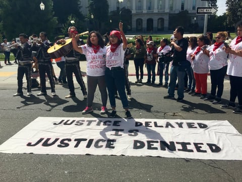 A group of around 100 janitors marched from San Francisco to Sacramento to demonstrate for a bill they say will help protect them against sexual assault while working at night.