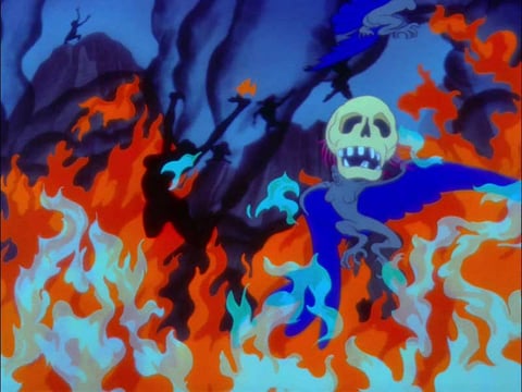A scene from the "A Night on Bald Mountain" sequence from Walt Disney's animated classic, Fantasia.