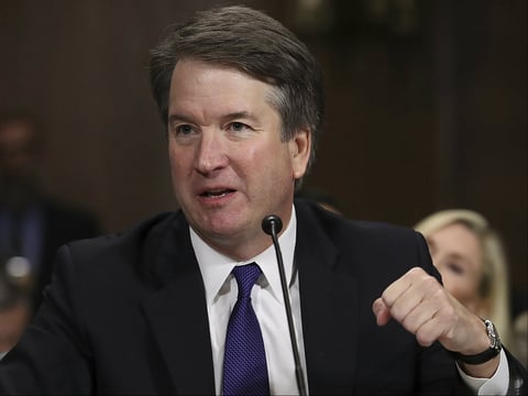 Supreme Court nominee Brett Kavanaugh testifies before the Senate Judiciary Committee on Capitol Hill in Washington, Thursday, Sept. 27, 2018.