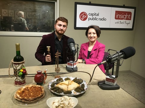 Duduk player Sam Trunyan, Anna Davtian, and a lot of Armenian food