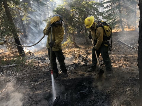 Crews are working to put out the perimeter of a prescribed burn on the northwest shore of Lake Tahoe. The work of a controlled burn is careful and ongoing as the fire slowly burns through its mapped area.