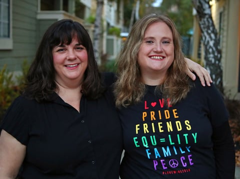 Dawn Kosmakos, left, and Nancy Collins volunteer as "search angels, " helping adoptees find their biological parents. They have tracked down nearly 250 people and linked them with loved ones after the Camp Fire.