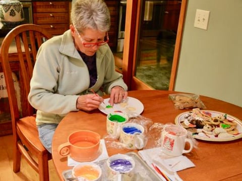 Mary Thode, of Chittenden, Vt., hand decorates hundreds of cookies every year for Christmas.