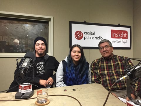 Travis Lang, Isabella Delatore and Alan Wallace (left to right) of the Maidu Indépendant Theater
