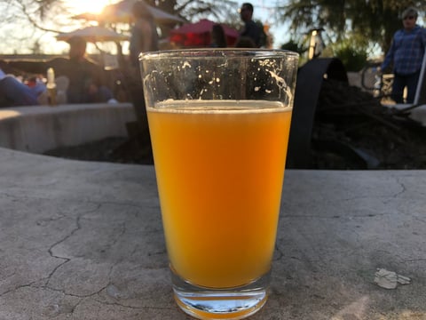 A craft-brewed hazy IPA at Bistro 33 in Davis
