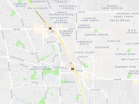 The Caltrans quickmap shows the Highway 99 closure as of 4 p.m.