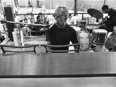 Professor Longhair plays at the 1971 New Orleans Jazz & Heritage Festival.