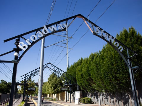 The Broadway SacRT light rail station.