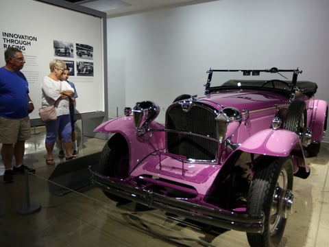 Jim Sawyer with family members at the Petersen Automotive Museum.