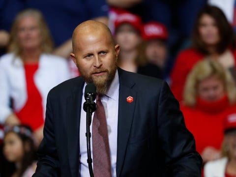 Brad Parscale, manager of President Donald Trump's reelection campaign, speaks before a rally in Grand Rapids, Mich., Thursday, March 28, 2019.