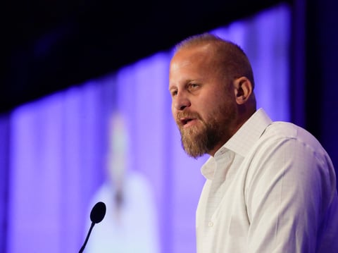 Brad Parscale campaign manager for Trump's 2020 reelection campaign speaks during the California GOP fall convention on Saturday, Sept. 7, 2019, in Indian Wells, Calif.
