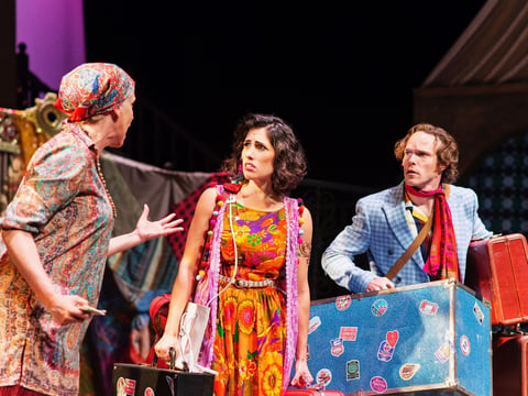 Lisa Halko, Gia Battista, & Ian Hopps in the Davis Shakespeare Festival's production of "The Comedy of Errors."