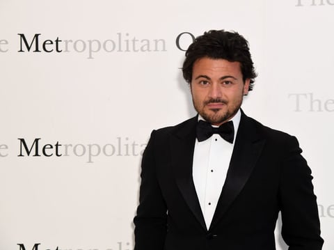 Tenor Vittorio Grigolo on the red carpet at the Metropolitan Opera's 50th anniversary gala in 2017 in New York.