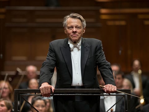 Mariss Jansons at his final concert with the Royal Concertgebouw Orchestra in Amsterdam in 2015.