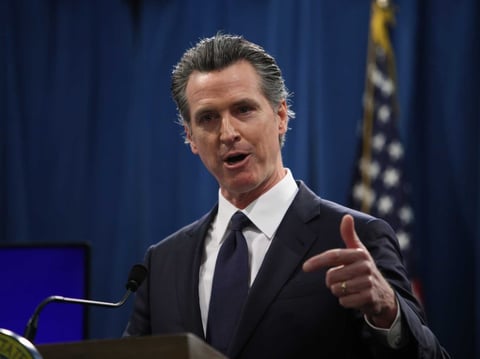 California Gov. Gavin Newsom presents his proposed 2020-2021 state budget Jan. 10, 2020.