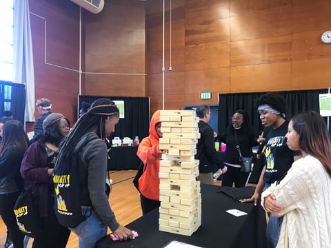 Sacramento teens and young adults play games and collect job resources at a recent “youth pop-up.” The events are planned and run by local teens, who get paid $100 a week to do the organizing.