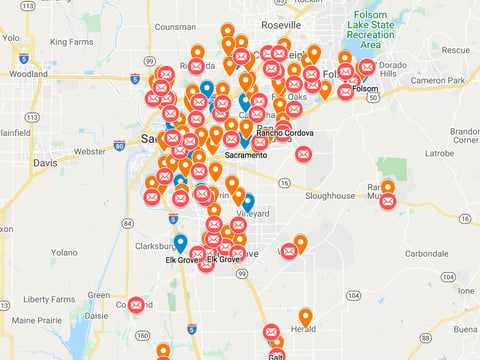 Screenshot, Sacramento County Vote Center Map