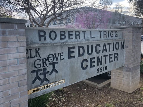 The Elk Grove Unified School District offices.