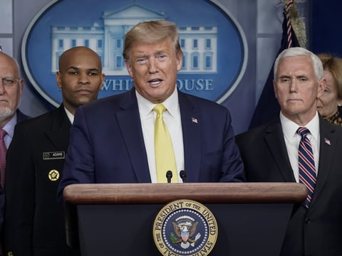 President Trump speaks during a press briefing with members of the White House Coronavirus Task Force team on March 9. Trump is holding another press conference on the topic Friday afternoon.