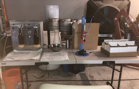 Bottling equipment at Dreaming Dog Brewery.