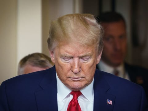President Trump for the daily coronavirus briefing at the White House Monday.