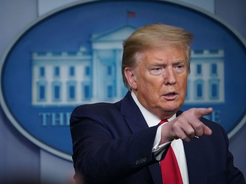 President Trump speaks during Wednesday's briefing on the novel coronavirus at the White House.