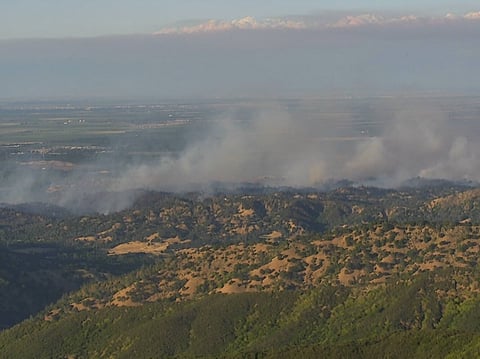 The Quail Fire as seen from a PG&E camera on Mt. Vaca.